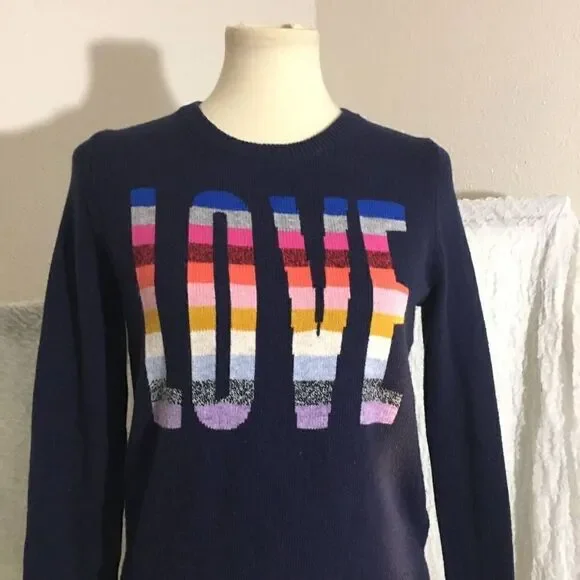 Gap Love Rainbow Crew Sweater Top Size Small - Picture 5 of 7